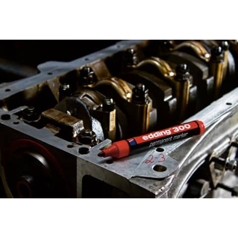 Marcatore permanente edding 300 punta tonda 1,5-3 mm rosso E-300 002